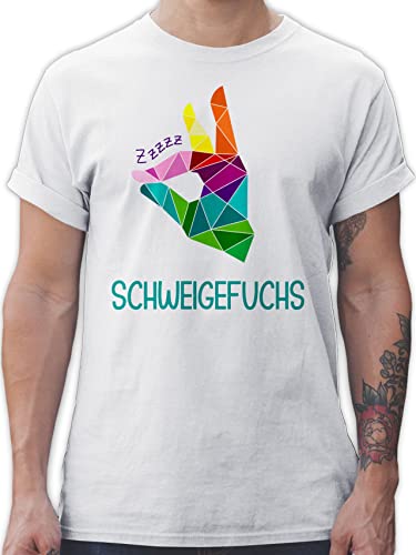 T-Shirt Herren - Lehrer - Schweigefuchs Flüsterfuchs - L - Weiß - Tshirt Teacher Fuchs Shirt grundschullehrer Schule referendariat lehrergeschenke lehrergeschenk lehrerbedarf lehrern klassenlehrer von Shirtracer