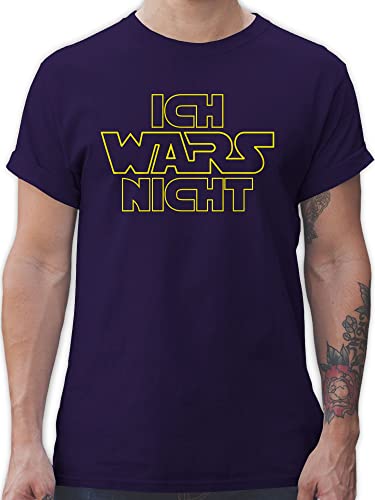 T-Shirt Herren - Nerd Geschenke - Ich Wars Nicht - M - Lila - geekshirt zocker Tshirt nerdige Shirts zocken Shirt Gaming-Shirt Gamer für männer Geschenk Geek Funshirt Games Nerds Funshirts von Shirtracer
