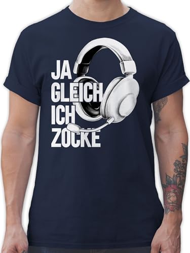 T-Shirt Herren - Nerd Geschenke - Ja gleich ich zocke - M - Navy Blau - nerdige Shirts Geeks Tshirts geekshirt zocken Tshirt männer Geschenk für zocker Shirt Geek t Gamer nerdgeschenk Hobby Nerds von Shirtracer