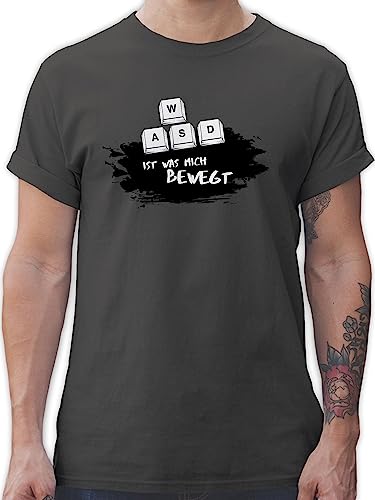 T-Shirt Herren - Nerd Geschenke - WASD ist was Mich bewegt - 4XL - Dunkelgrau - Nerds Tshirt sprüche Gamer Nerdy t schirts Computer Engineering Funny Geek Engineer Software Gift nerdige Gaming von Shirtracer