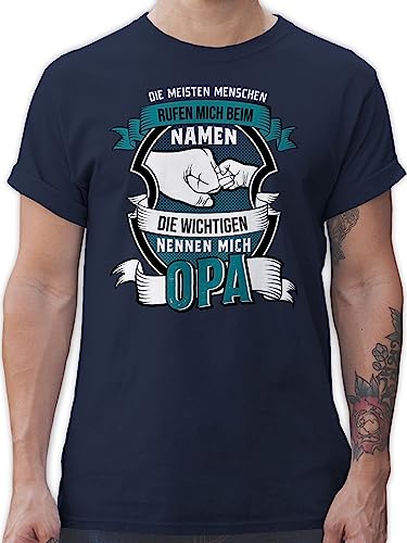 T-Shirt Herren - Geschenke - Die meisten Menschen nennen Mich beim Namen Opa - XXL - Navy Blau - Tshirts für männer Geschenk t Shirts sprüche t- Shirt Tshirt Kurzarm t-Shirts Mann schirt von Shirtracer