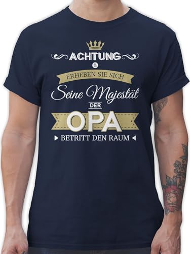 T-Shirt Herren - Geschenke - Seine Majestät der Opa - 3XL - Navy Blau - Geschenk für großeltern zu Weihnachten Tshirt Grossvater Shirt männer eure vatertsg thisirt sprüche Grandad tischört von Shirtracer