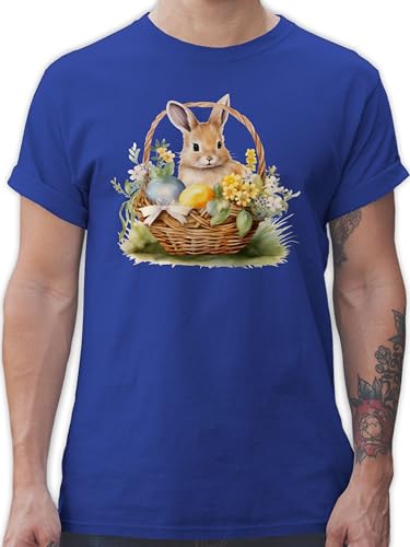 T-Shirt Herren - Ostern Outfit - Osterhase Fröhlich I Niedlicher Osterhase I Oster Hase - 3XL - Royalblau - ostershirt männer ostermotiv Ostern￼ Tshirt Oster-Tshirt ostergeschenke Shirt von Shirtracer