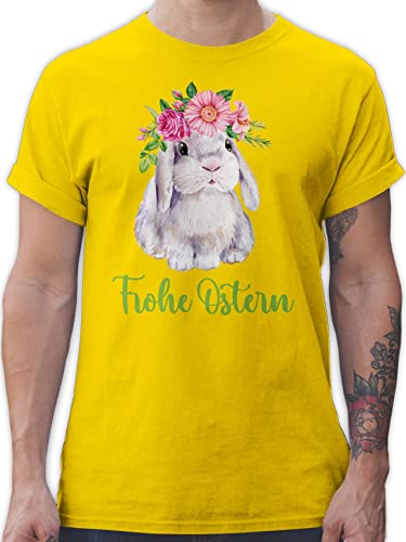 T-Shirt Herren - Outfit - Frohe Ostern Hase I Osterhase I Osterhäschen I Oster Hase - XL - Gelb - ostershirt männer ostermotiv Ostern￼ Tshirt Oster-Tshirt ostergeschenke Shirt Oster-t-Shirt von Shirtracer