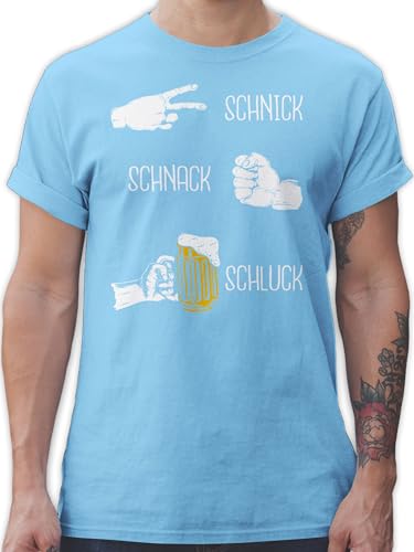 T-Shirt Herren - & Alkohol - Schnick Schnack Schluck I Saufen I Schere Stein Papier I JGA Trinksprüche Malle I Biergeschenke lustig I Alkoholliebe I Party I Trink Spruch - L - Hellblau T-Shirt Herren - & Alkohol - Schnick Schnack Schluck I Saufen I Schere Stein Papier I JGA Trinksprüche Malle I Biergeschenke lustig I Alkoholliebe I Party I Trink Spruch - L - Hellblau von Shirtracer