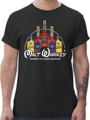 T-Shirt Herren - Party & Alkohol - Malt Whiskey - XXL - Schwarz - t Shirts männer Tshirt sprüche Saufen t- Shirt Oberteil Herr tischert t-schirt t-Shirts Maenner für Tshirts Mann Kurzarm schirts von Shirtracer