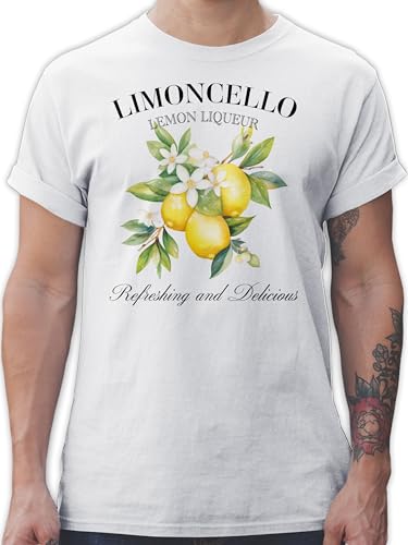 T-Shirt Herren - Party & Alkohol - Limoncello Refreshing and Delicious I Limoncello Geschenk Limoncello Liebhaber - XXL - Weiß - Shirt saufshirt Sauf Zitrone Tshirt Shirts männer,Alkohol Alki von Shirtracer
