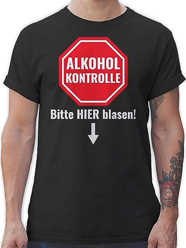 T-Shirt Herren - Party & - Bier Schnaps Alkohol Geschenke Saufen Lustig Sauf - M - Schwarz - saufshirt Alki Tshirt Shirts männer,Alkohol saufgeschenk Shirt Tshirts Trinken Trink sprüche t-Shirts von Shirtracer