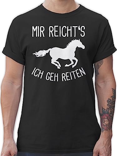 T-Shirt Herren - Mir reichts ich GEH Reiten I Geschenk Pferde I Pferdemädchen I Pferdeliebhaber - XL - Schwarz - reiterzubehör Tshirt mit pferden sprüche Pferd gehe Shirt pferdezubehör von Shirtracer