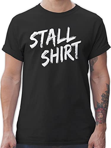 T-Shirt Herren - Pferde - Stallshirt Distressed - XL - Schwarz - Geschenk+für+pferdeliebhaber Shirts männer mit pferdespruch t Shirt pferdezubehör Tshirts REIT sprüche Tshirt Pferde-Print von Shirtracer