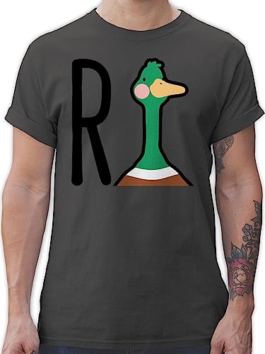 T-Shirt Herren - R Ente I Rente Geschenk Rentner I Rentnerin I Ruhestand Geschenk - 3XL - Dunkelgrau - zur Tshirt zum renten beginn Renter Duck Shirts ich Bin in abschiedsgeschenk Abschied kollegen von Shirtracer