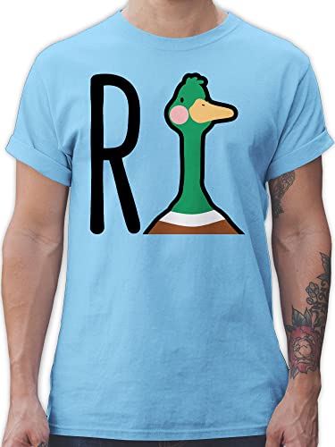 T-Shirt Herren - R Ente I Rente Geschenk Rentner I Rentnerin I Ruhestand Geschenk - M - Hellblau - zur Tshirt zum renten beginn Renter Duck Coole-Fun-t-Shirts ich Bin in abschiedsgeschenk von Shirtracer