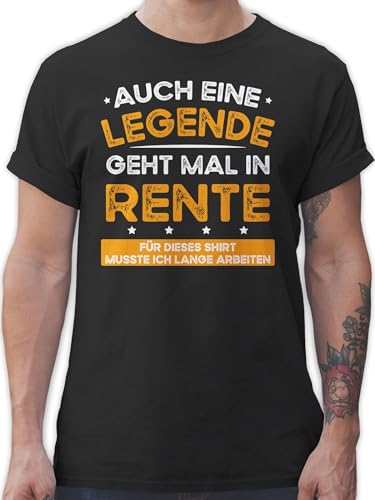 T-Shirt Herren - Rentner Geschenk - Auch eine Legende geht mal in Rente - XL - Schwarz - lustige sprüche zum Ruhestand Tshirt Mann abschiedsgeschenk rentenbeginn Shirt rentne spaß Kollege Abschied von Shirtracer