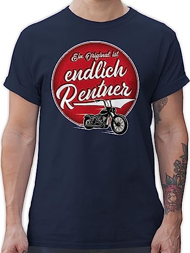 T-Shirt Herren - Geschenk Rente - EIN Original ist endlich Rentner - 3XL - Navy Blau - lustige sprüche zum Ruhestand Geschenke zur abschiedsgeschenk Kollege sprüchen mit in gehen ich gehe von Shirtracer