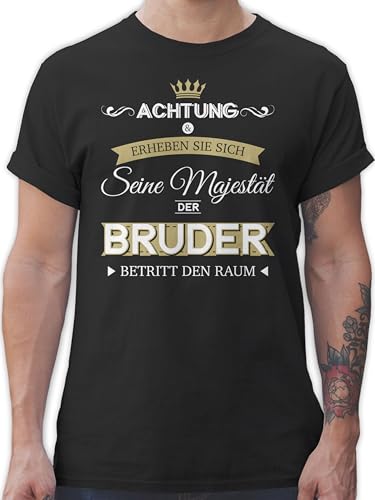T-Shirt Herren - Seine Majestät der Bruder - M - Schwarz - Geschenke brüder Tshirt Brother Shirt Geschenkideen Geschwister Geschenk Weihnachten t-Shirts Geburtstagsgeschenk für bruderherz männer von Shirtracer