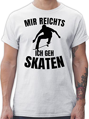 T-Shirt Herren - Mir reichts ich GEH Skaten - schwarz - 5XL - Weiß - Sport Skate Tshirt Skater von Shirtracer