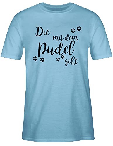 T-Shirt Herren - Sprüche Statement - Die mit dem Pudel geht - XL - Hellblau - Statements Tshirt Aufschrift Spruch von Shirtracer