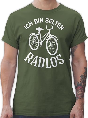 T-Shirt Herren - Sprüche Statement - Ich Bin selten Radlos - XL - Army Grün - Fahrrad Motiven Tshirt für männer Shirt mit fahrradmotiv Cycle t schirts t-Shirts Geschenk Mountainbike t- Shirts von Shirtracer