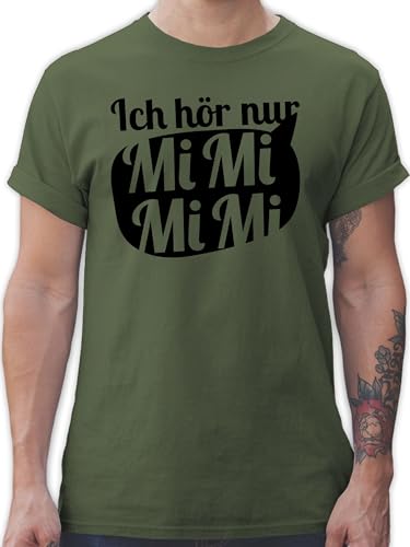 T-Shirt Herren - Sprüche Statement - Ich hör nur MIMIMI mit Sprechblase - schwarz - XXL - Army Grün - Tshirt Spruch männer Oberteil sprüchen t Shirt Tshirt/Spruch für Shirts Tshirts Baumwolle von Shirtracer