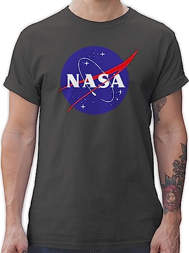 T-Shirt Herren - Sprüche Statement - Raumfahrt NASA Meatball Logo I - 3XL - Dunkelgrau - Tshirt geekshirt zocker Space Shirt nerdige Shirts Geek Patch für männer Gaming-Shirt Nerd Sternen Tshirts von Shirtracer