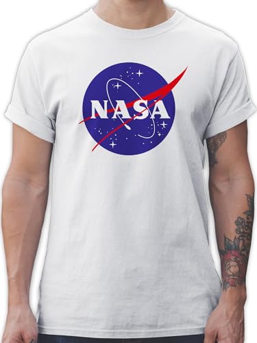 T-Shirt Herren - Sprüche Statement - NASA Meatball Logo - 3XL - Weiß - Patch Tshirt männer Nerd Geschenk für zocker Nerds & Geeks Shirts Maenner Geek t-Shirts nerdige Shirt mit Aufschrift von Shirtracer