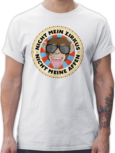 T-Shirt Herren - Sprüche Statement - Nicht Mein Zirkus Nicht Meine Affen - L - Weiß - mit Aufschrift AFFE t Shirt Statements Tshirt Spruch von Shirtracer