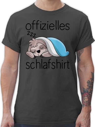 T-Shirt Herren - Sprüche Statement - Offizielles Schlafshirt mit Faultier - schwarz - 3XL - Dunkelgrau - Schlaf Tshirt Shirts Statements Sloth Shirt schlafoberteil sprüchen￼ schlafen von Shirtracer