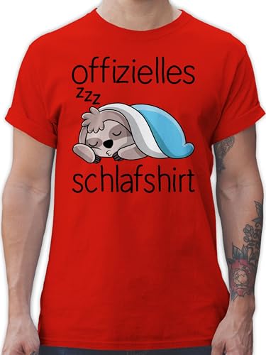 T-Shirt Herren - Sprüche Statement - Offizielles Schlafshirt mit Faultier - schwarz - 4XL - Rot - Schlaf Tshirt Shirts Statements Sloth Shirt schlafoberteil sprüchen￼ schlafen für männer von Shirtracer