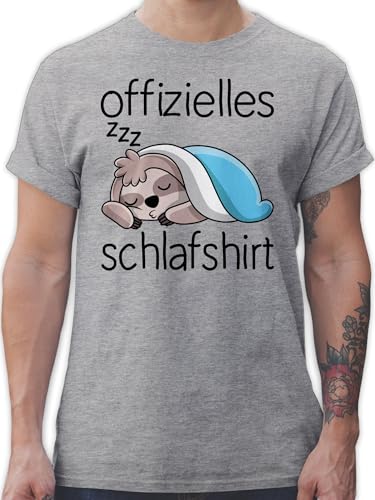 T-Shirt Herren - Sprüche Statement - Offizielles Schlafshirt mit Faultier - schwarz - XXL - Grau meliert - Schlaf Tshirt Shirts Statements Sloth Shirt schlafoberteil sprüchen￼ schlafen von Shirtracer