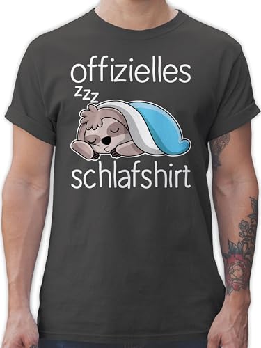 T-Shirt Herren - Sprüche Statement - Offizielles Schlafshirt mit Faultier - weiß - XXL - Dunkelgrau - schlafshirts Shirts Statements Schlaf t Shirt Sloth Gifts Tshirt sprüchen￼ schlafen von Shirtracer