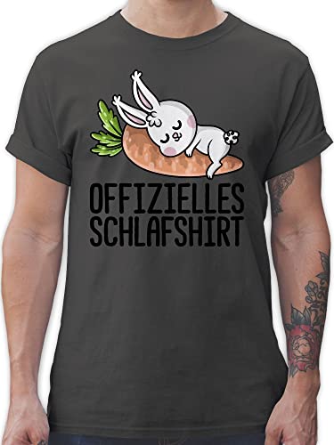 T-Shirt Herren - Sprüche Statement - Offizielles Schlafshirt mit Hase schwarz - L - Dunkelgrau - Sleep Shirt Shirts Statements Schlaf Coole-Fun-t-Shirts Tshirt sprüchen￼ schlafen Fun-t-Shirts von Shirtracer