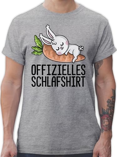 T-Shirt Herren - Sprüche Statement - Offizielles Schlafshirt mit Hase schwarz - M - Grau meliert - Sleep Shirt Shirts Statements Schlaf Coole-Fun-t-Shirts Tshirt sprüchen￼ schlafen Fun-t-Shirts von Shirtracer
