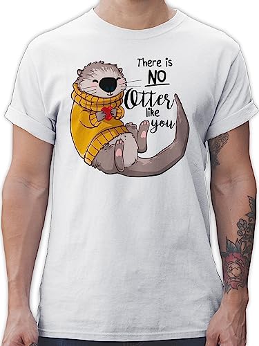 T-Shirt Herren - Sprüche Statement - There is no Otter Like You - XL - Weiß - mit Aufschrift tiermotiv t-Shirts Statements fischotter Shirts t Shirt männer Tshirt t-schirt schirts für Maenner von Shirtracer