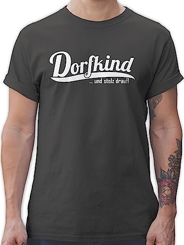 T-Shirt Herren - Sprüche Statement mit Spruch - Dorfkind und stolz Drauf - 3XL - Dunkelgrau - Shirt Tshirt für männer t Shirts Maenner t-Shirts Fun-t-Shirts sprüchen tischert Deutschen tishirt von Shirtracer