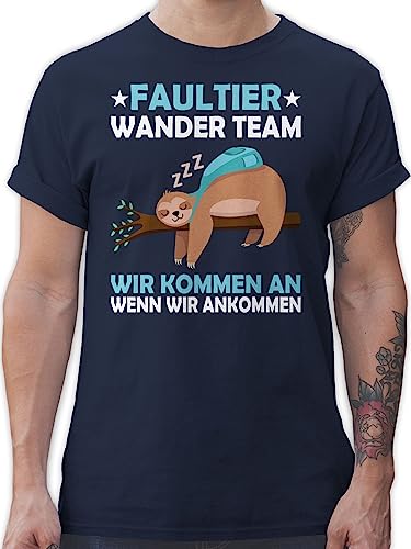 T-Shirt Herren - Sprüche Statement mit Spruch - Faultier Wander Team Hiking - 4XL - Navy Blau - Tshirt Tshirts für männer Shirt t schirts sprüchen ausgefallene t-Shirts Oberteil t-schirts Mann von Shirtracer