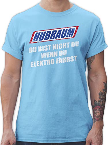 T-Shirt Herren - Sprüche Statement mit Spruch - Hubraum - du bist Nicht du, wenn du Elektro fährst - XXL - Hellblau - Tshirt Auto Shirts männer sprüchen Shirt Men für autofans Oberteile von Shirtracer