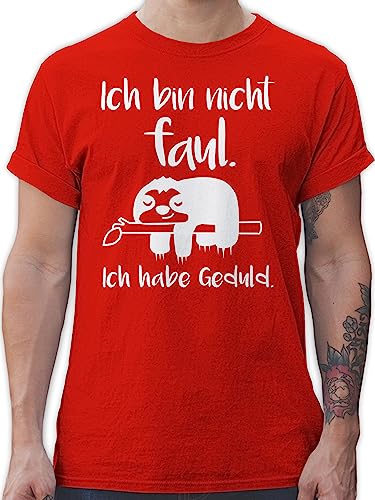 T-Shirt Herren - Sprüche Statement mit Spruch - Ich Bin Nicht faul weiß - XXL - Rot - mottoshirts spruchshirts sprueche Sloth Shirts Shirt Motto Spruchshirt sprüchen faultier t-Shirts mottoshirt von Shirtracer