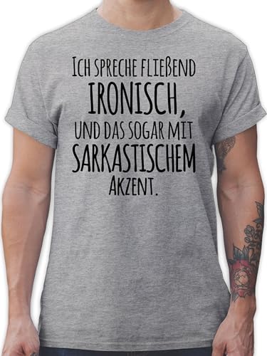 T-Shirt Herren - Sprüche Statement mit Spruch - Ich höre Immer nur MIMIMI - schwarz - XXL - Grau meliert - Tshirt witzige Shirt Shirts männer sprüchen Drauf tishrtt Oberteil lustige Fun-t-Shirts von Shirtracer