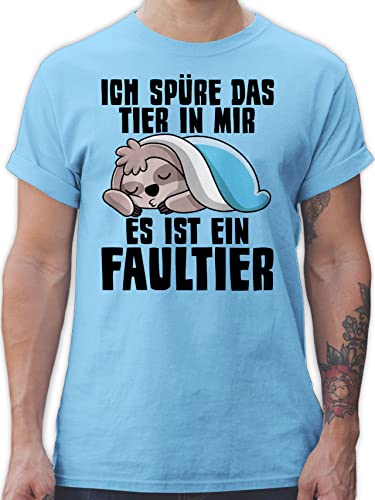 T-Shirt Herren - Sprüche Statement mit Spruch - Ich spüre das Tier in Mir es ist EIN Faultier - XXL - Hellblau - spruchshirts Spruchshirt sprueche Sloth Shirt Tshirt/Spruch sprüchen Arbeit Tshirt T-Shirt Herren - Sprüche Statement mit Spruch - Ich spüre das Tier in Mir es ist EIN Faultier - XXL - Hellblau - spruchshirts Spruchshirt sprueche Sloth Shirt Tshirt/Spruch sprüchen Arbeit Tshirt von Shirtracer