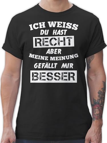 T-Shirt Herren - Sprüche Statement mit Spruch - Meine Meinung Besserwisser - 4XL - Schwarz - spruchshirts sprueche Sarcasm Shirts Spruchshirt sprüchen Sarkasmus für männer Tshirt/Spruch von Shirtracer