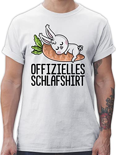 T-Shirt Herren - Sprüche Statement - Offizielles Schlafshirt mit Hase schwarz - S - Weiß - t Shirt Shirts männer Tshirt t-Shirts Maenner Mann tischert für Tshirts Herren, Kurzarm Fun t-schirt von Shirtracer