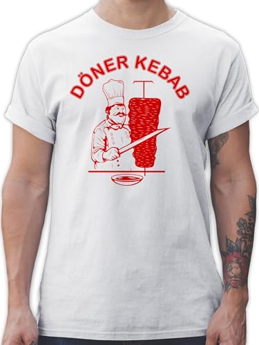 T-Shirt Herren - Karneval & Fasching - Original Döner Kebab Logo I Döner Kebap I Döner Geschenke - 5XL - Weiß - männer Oberteil witzig faschingsshirt Faschings Doner Tshirts lustige Oberteile von Shirtracer