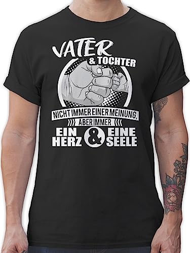 T-Shirt Herren - Sprüche Statement mit Spruch - Papa und Tochter Immer EIN Herz & eine Seele - 3XL - Schwarz - Geschenke für väter spruchshirts sprueche Vater Shirt Geschenk Spruchshirt sprüchen von Shirtracer