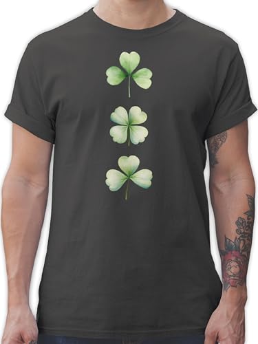 T-Shirt Herren - St. - Glücksbringer Geschenk Kleeblatt Saint Patricks Day Geschenke Irisches Kleeblatt Geschenk Glücksklee Irisch I Irland Kostüm Kleeblatt Ireland - 4XL - Dunkelgrau von Shirtracer