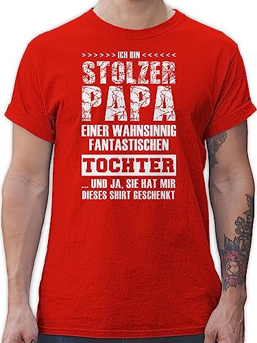 T-Shirt Herren - Stolzer Papa Fantastischen Tochter - XXL - Rot - vatertagstshirt Vatertagsgeschenk Tshirt Vatertag Vater Kind Shirts fatertagsgeschenk Vatertagsgeschenke väter Vater-Tochter von Shirtracer