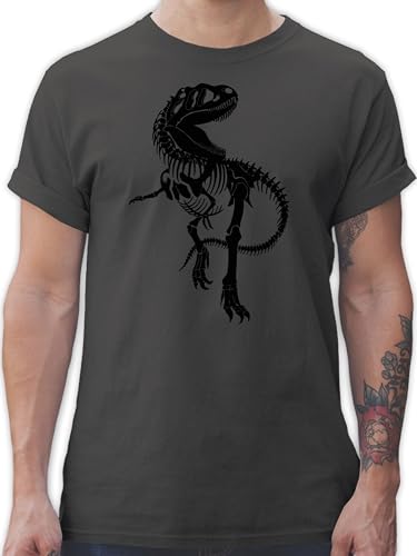 T-Shirt Herren - Tiere Meerschweinchen Hase & Co. - T-Rex Skelett - schwarz - 3XL - Dunkelgrau - tiermotiv Dino Tshirt Animal Dinosaurier Shirt tiermotive tishirt Tier Shirts männer Tieren t-Shirts von Shirtracer