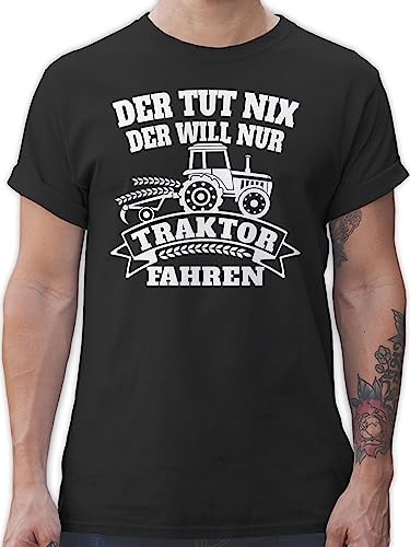 T-Shirt Herren - Traktoren - Der TUT nix der Will nur Traktor Fahren - M - Schwarz - Mann Bauer Tshirt Landwirt trecker Shirt Landwirtschaft landwirtschafts teschrt traktorfan fahr für männer von Shirtracer