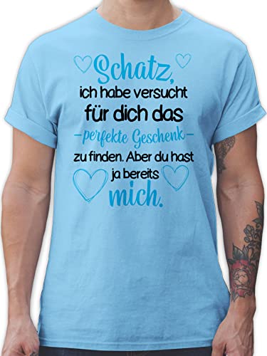 T-Shirt Herren Finden Valentinstag Weihnachten Partner Geschenke Ihn Sie Freund Freundin - L - Hellblau - partnergeschenk für männer ich Liebe Dich Shirts von Shirtracer