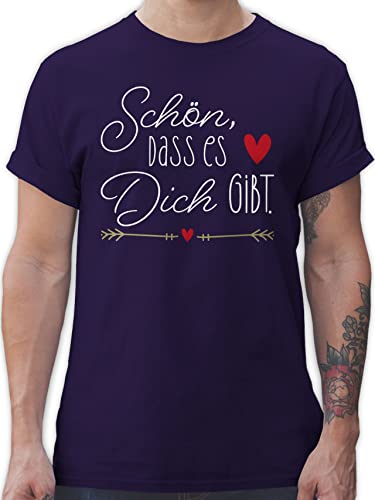 T-Shirt Herren - Valentinstag - Schön DASS es Dich gibt - Geschenke für Frauen Weihnachts-Geschenk Geschenkideen Freundin Schwester Lieblingsmensch Weihnachten - XL - Lila - Partner Shirts von Shirtracer