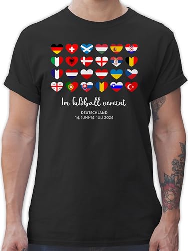 T-Shirt Herren - WM - Im Fußball vereint - Deutschland EM 2024 Länder - M - Schwarz - Euro Tshirt Fussball Shirt männer Europameisterschaft Germany Fun-t-Shirts Deutschland-t-Shirt fu Ball Trikot T-Shirt Herren - WM - Im Fußball vereint - Deutschland EM 2024 Länder - M - Schwarz - Euro Tshirt Fussball Shirt männer Europameisterschaft Germany Fun-t-Shirts Deutschland-t-Shirt fu Ball Trikot von Shirtracer